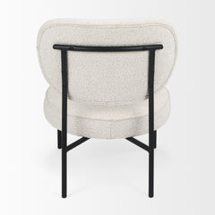 Amelia Cream/Black Boucle Metal Upholstered Accent Chair - Ornate Home