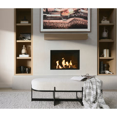 Amelia Cream/Black Boucle Metal Upholstered Bench