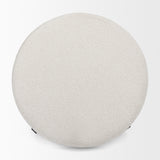 Amelia Cream/Black Boucle Metal Upholstered Ottoman - Ornate Home