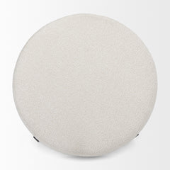Amelia Cream/Black Boucle Metal Upholstered Ottoman
