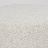 Amelia Cream/Black Boucle Metal Upholstered Pouf - Ornate Home