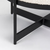Amelia Cream/Black Boucle Metal Upholstered Pouf - Ornate Home