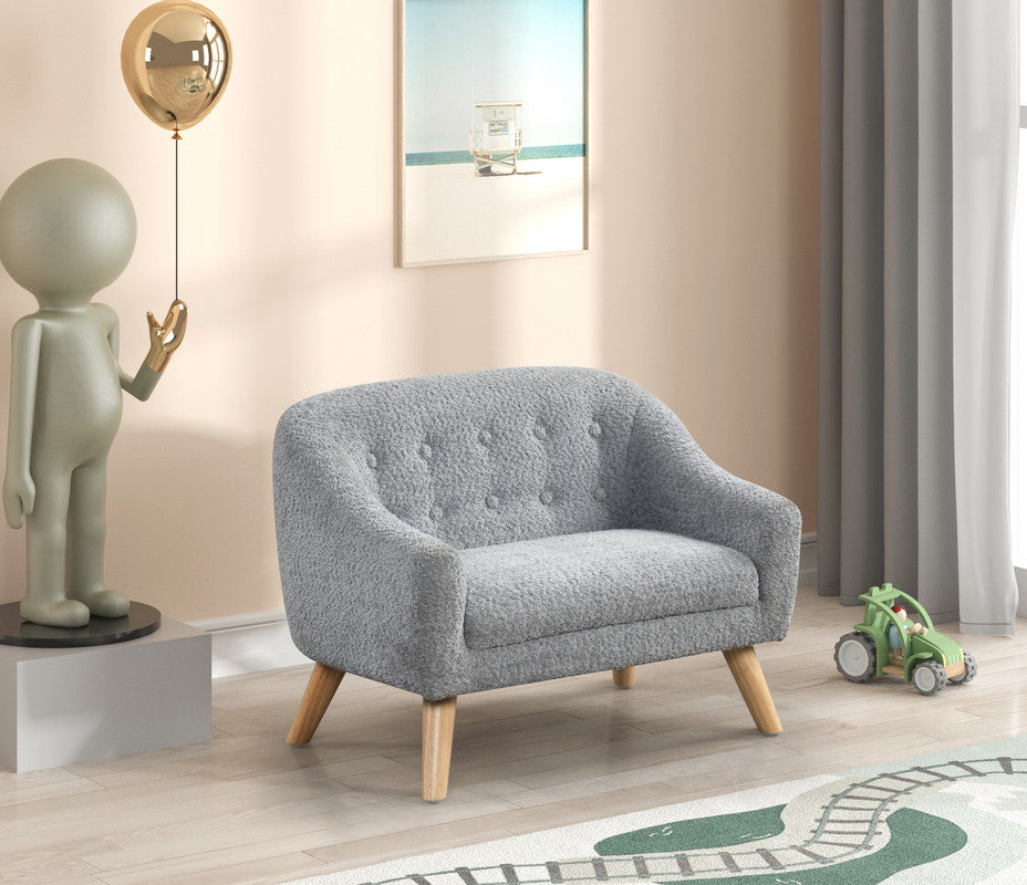 Amelia Gray 28"W Chenille Kids Sofa - Ornate Home