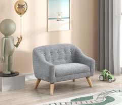 Amelia Gray 28"W Chenille Kids Sofa - Ornate Home