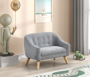 Amelia Gray 28"W Chenille Kids Sofa - Ornate Home