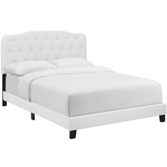 Amelia White Faux Leather Full Bed - Ornate Home