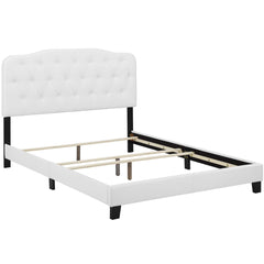 Amelia White Faux Leather Full Bed - Ornate Home