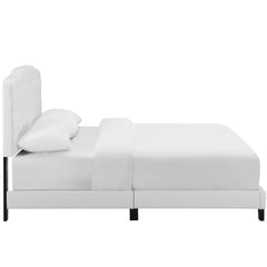 Amelia White Faux Leather Full Bed - Ornate Home
