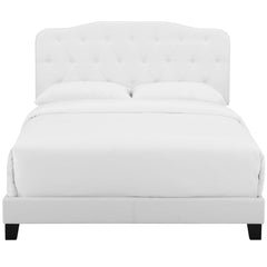 Amelia White Faux Leather Full Bed - Ornate Home