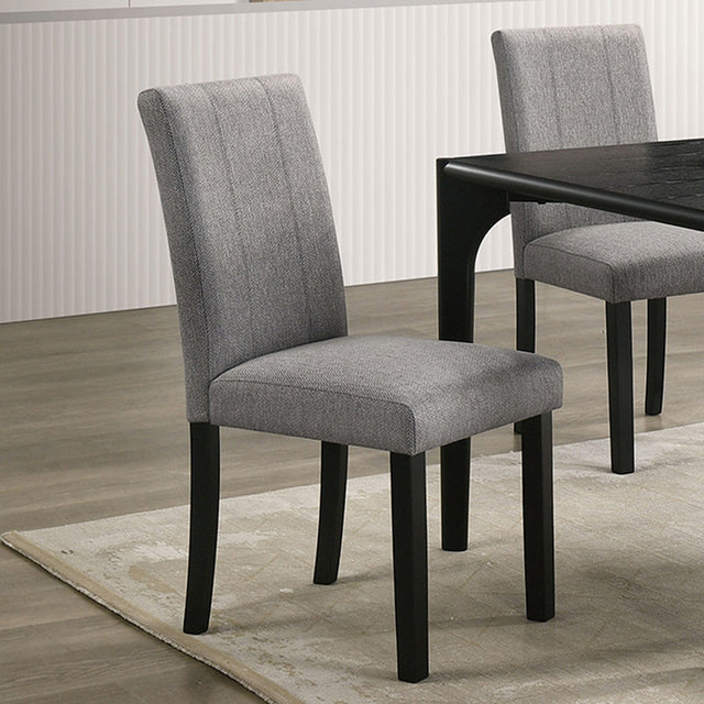 Amelio Black/Gray Side Chair (Set of 2) - Ornate Home
