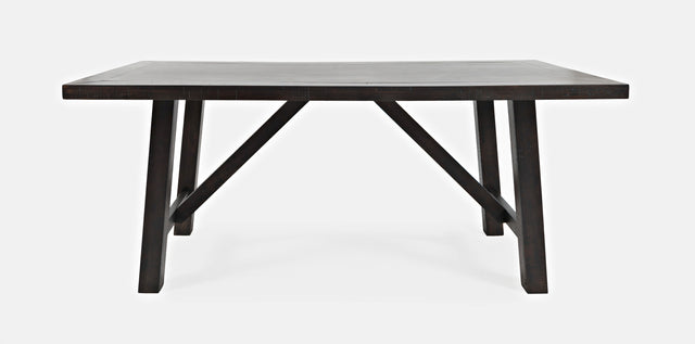 American Rustics Brown Trestle Dining Table - Ornate Home