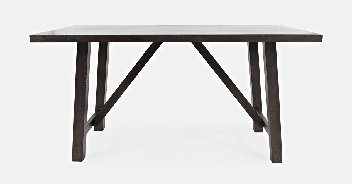 American Rustics Dark Brown/Black Counter Dining Table w/ 4 Stools - Ornate Home