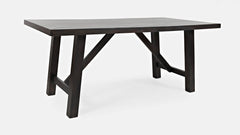 American Rustics Dark Brown/Black Dining Table w/ 4 Chairs, Bench - Ornate Home