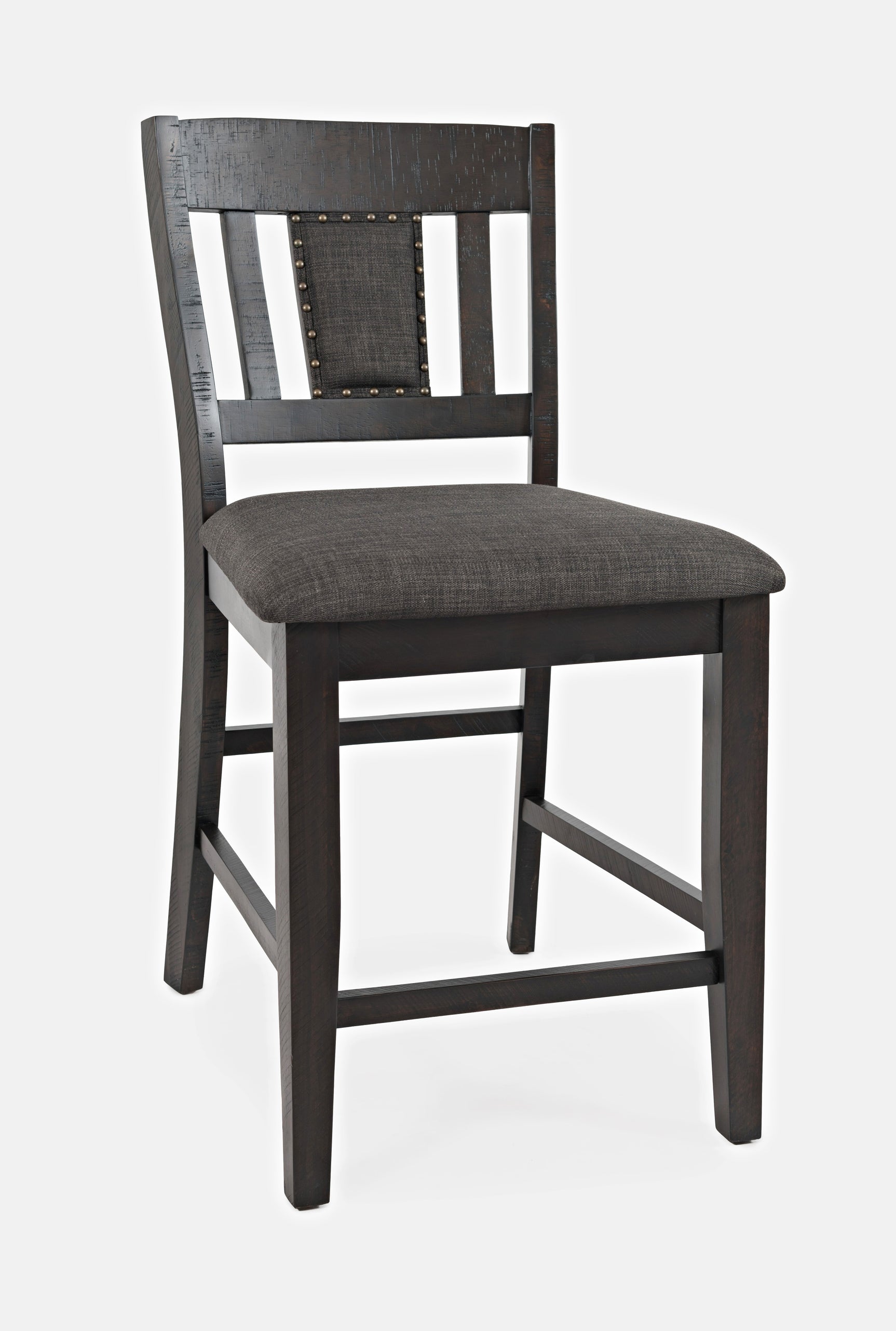 American Rustics Dark Brown/Black Uph Slatback Stool (Set of 2) - Ornate Home