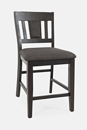 American Rustics Dark Brown/Black Uph Slatback Stool (Set of 2) - Ornate Home