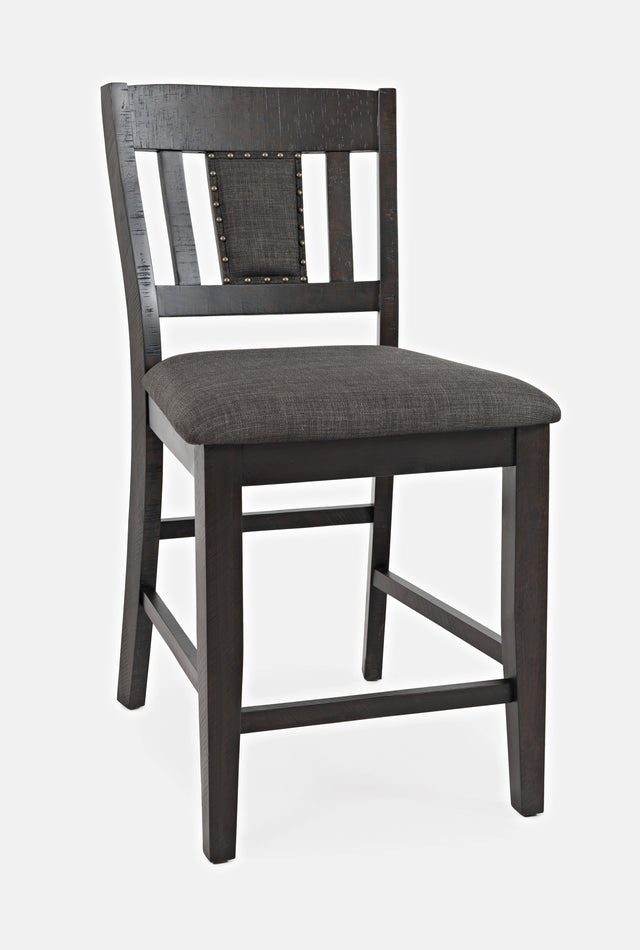 American Rustics Dark Brown/Black Uph Slatback Stool (Set of 2) - Ornate Home