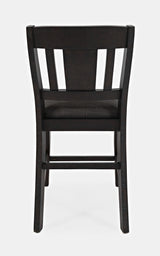 American Rustics Dark Brown/Black Uph Slatback Stool (Set of 2) - Ornate Home