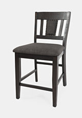 American Rustics Dark Brown/Black Uph Slatback Stool (Set of 2) - Ornate Home