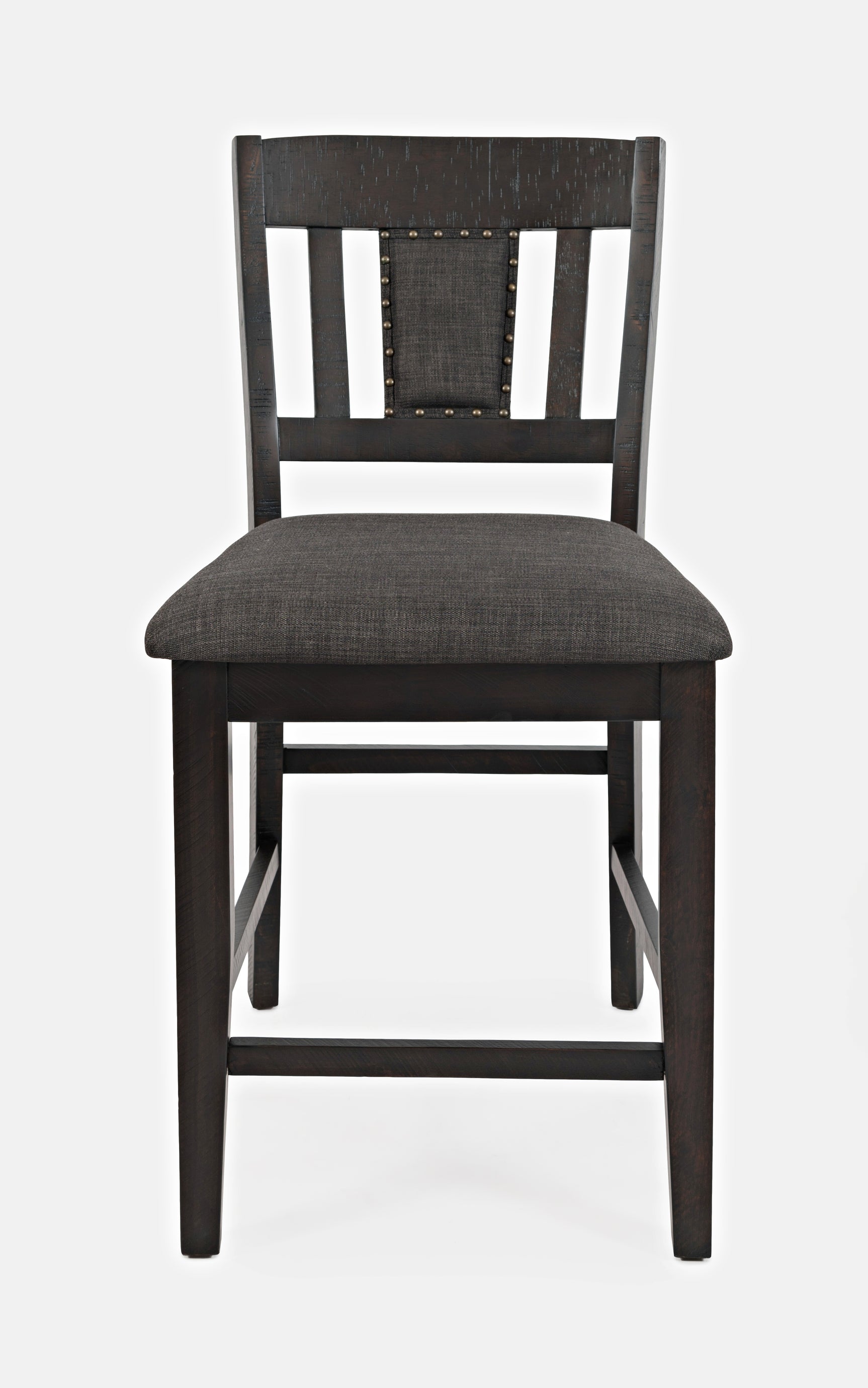 American Rustics Dark Brown/Black Uph Slatback Stool (Set of 2) - Ornate Home