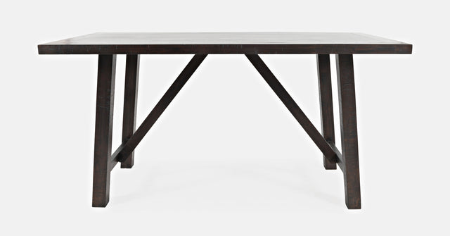 American Rustics Dark Brown Counter Trestle Table - Ornate Home