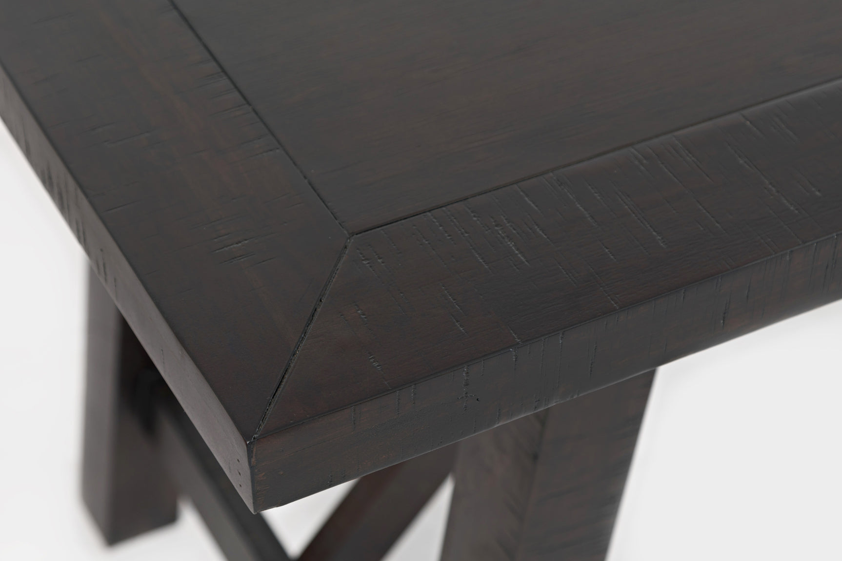 American Rustics Dark Brown Counter Trestle Table - Ornate Home