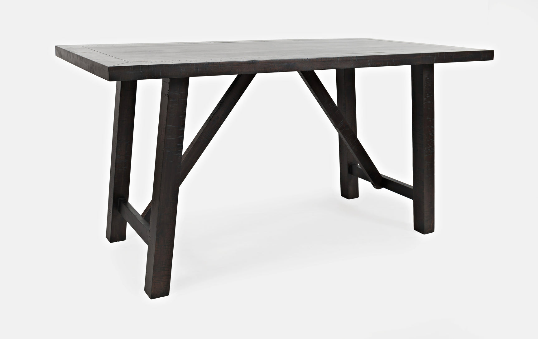 American Rustics Dark Brown Counter Trestle Table - Ornate Home