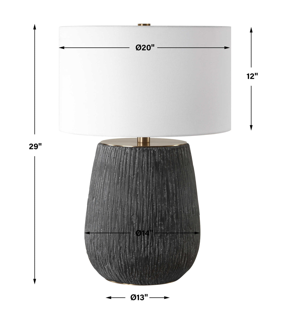 Americana Aged Black Table Lamp - Ornate Home