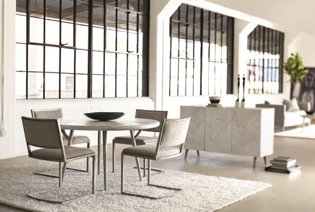 Ames Light Taupe/Glazed Silver Side Chair - Ornate Home