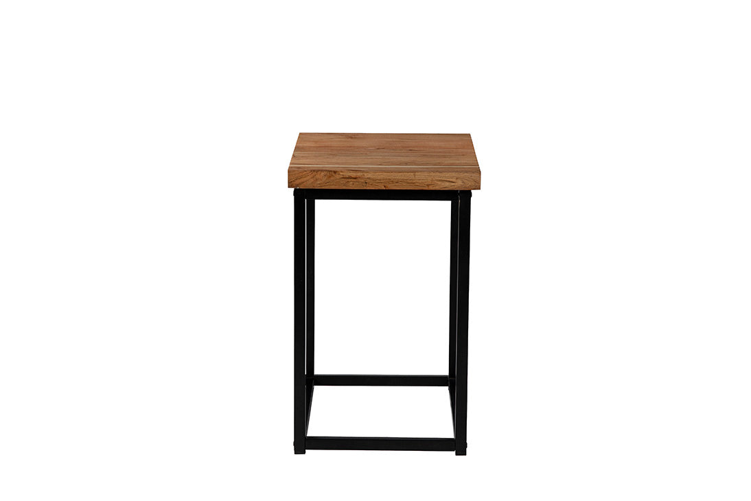 Ames Natural/Black Chairside Table - Ornate Home