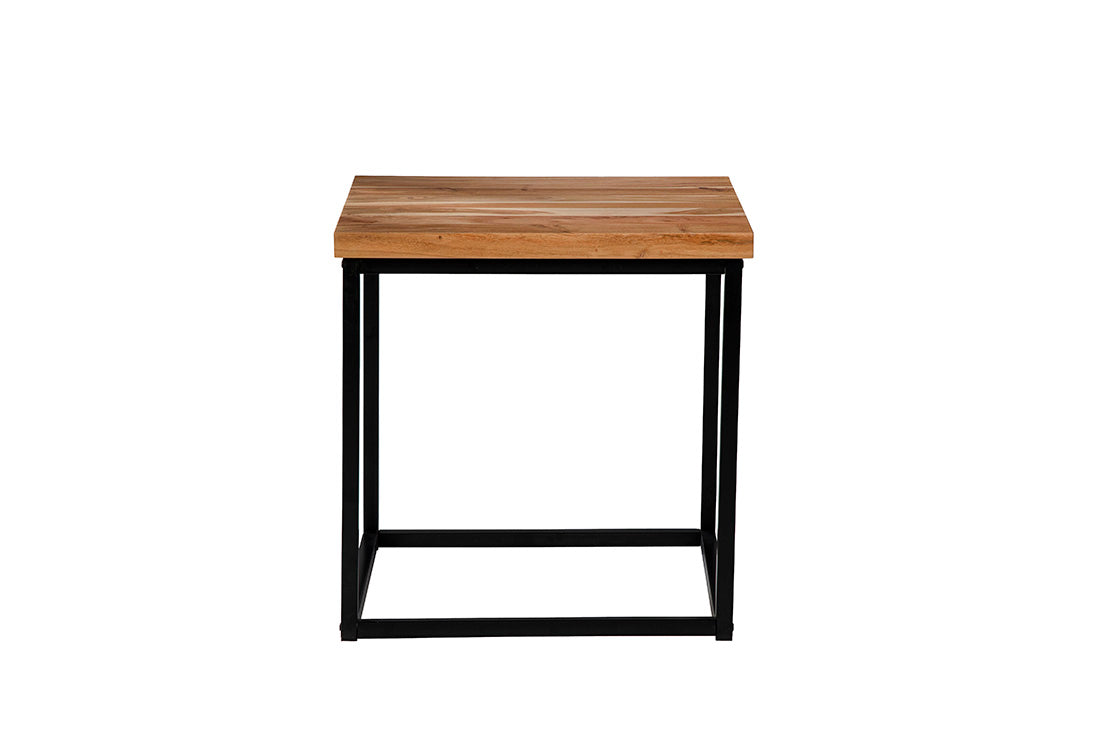 Ames Natural/Black End Table - Ornate Home