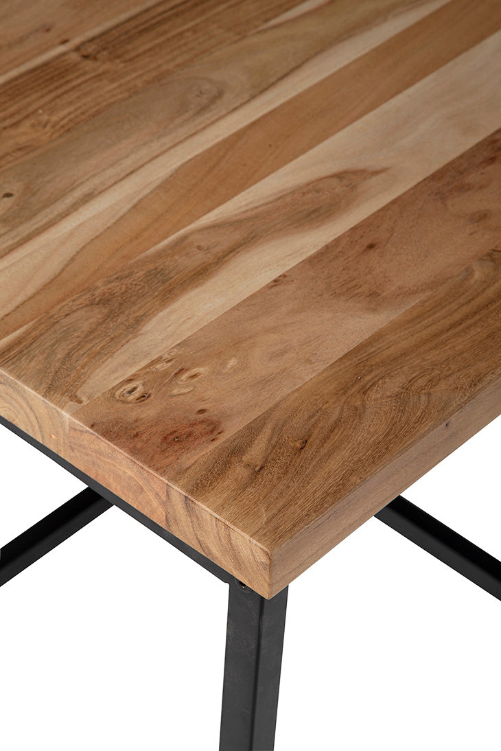 Ames Natural/Black End Table - Ornate Home