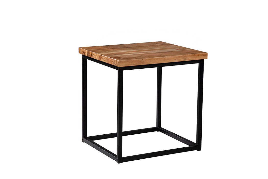 Ames Natural/Black End Table - Ornate Home