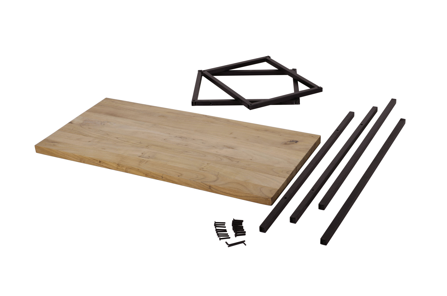 Ames Natural/Black Rectangle Cocktail Table - Ornate Home