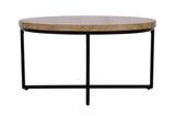 Ames Natural/Black Round Cocktail Table - Ornate Home
