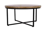 Ames Natural/Black Round Cocktail Table - Ornate Home