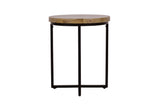 Ames Natural/Black Round End Table - Ornate Home