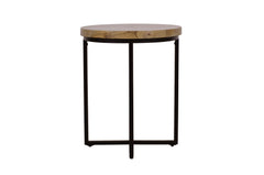Ames Natural/Black Round End Table - Ornate Home