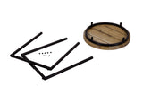 Ames Natural/Black Round End Table - Ornate Home