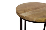 Ames Natural/Black Round End Table - Ornate Home