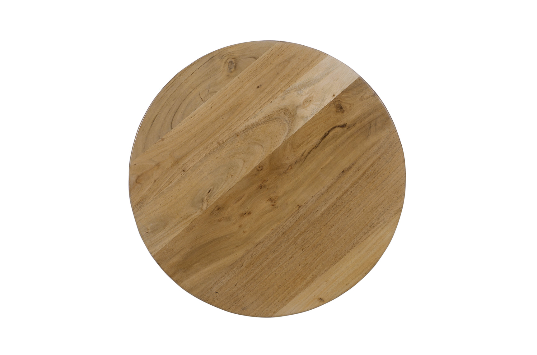 Ames Natural/Black Round End Table - Ornate Home