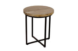 Ames Natural/Black Round End Table - Ornate Home