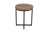 Ames Natural/Black Round End Table - Ornate Home