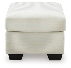 Amesley Ivory Ottoman - Ornate Home