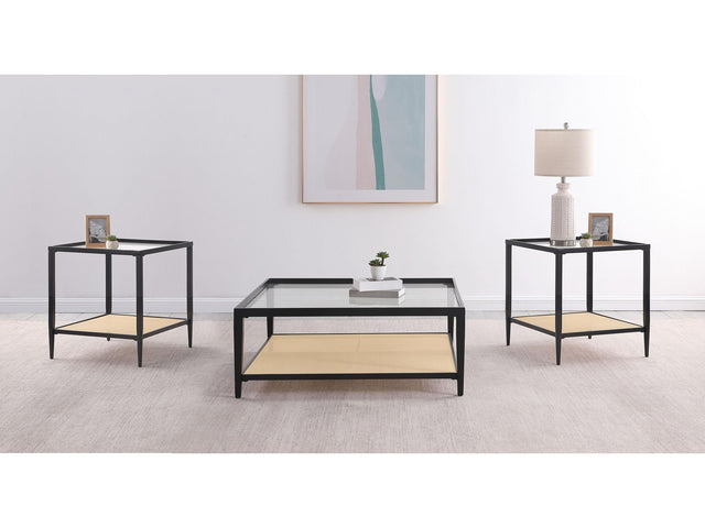 Amherst Black 3-piece Coffee and End Table Set - Ornate Home