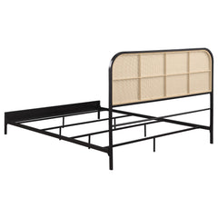 Amherst Black Radio Weave Cane Eastern King Bed - Ornate Home