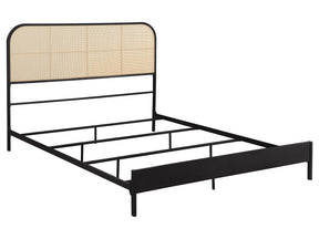 Amherst Black Radio Weave Cane Queen Bed - Ornate Home