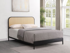 Amherst Black Radio Weave Cane Queen Bed - Ornate Home
