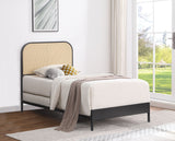 Amherst Black Radio Weave Cane Twin Bed - Ornate Home