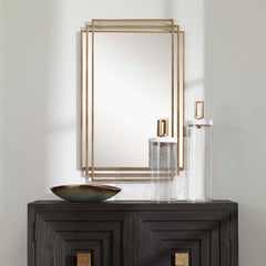 Amherst Brushed Gold Mirror - Ornate Home
