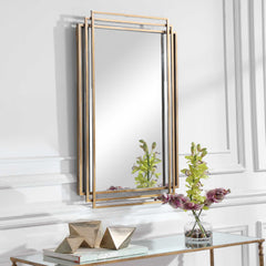 Amherst Brushed Gold Mirror - Ornate Home